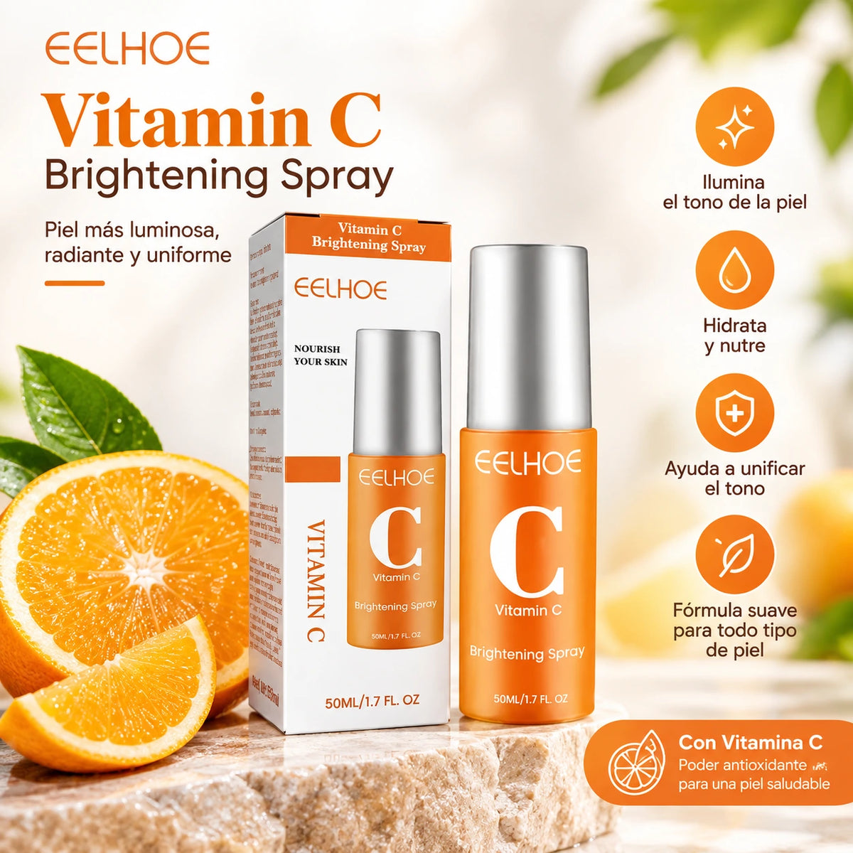 Spray Facial de Vitamina C: Luminosidad e Hidratación | EELHOE 50 ml