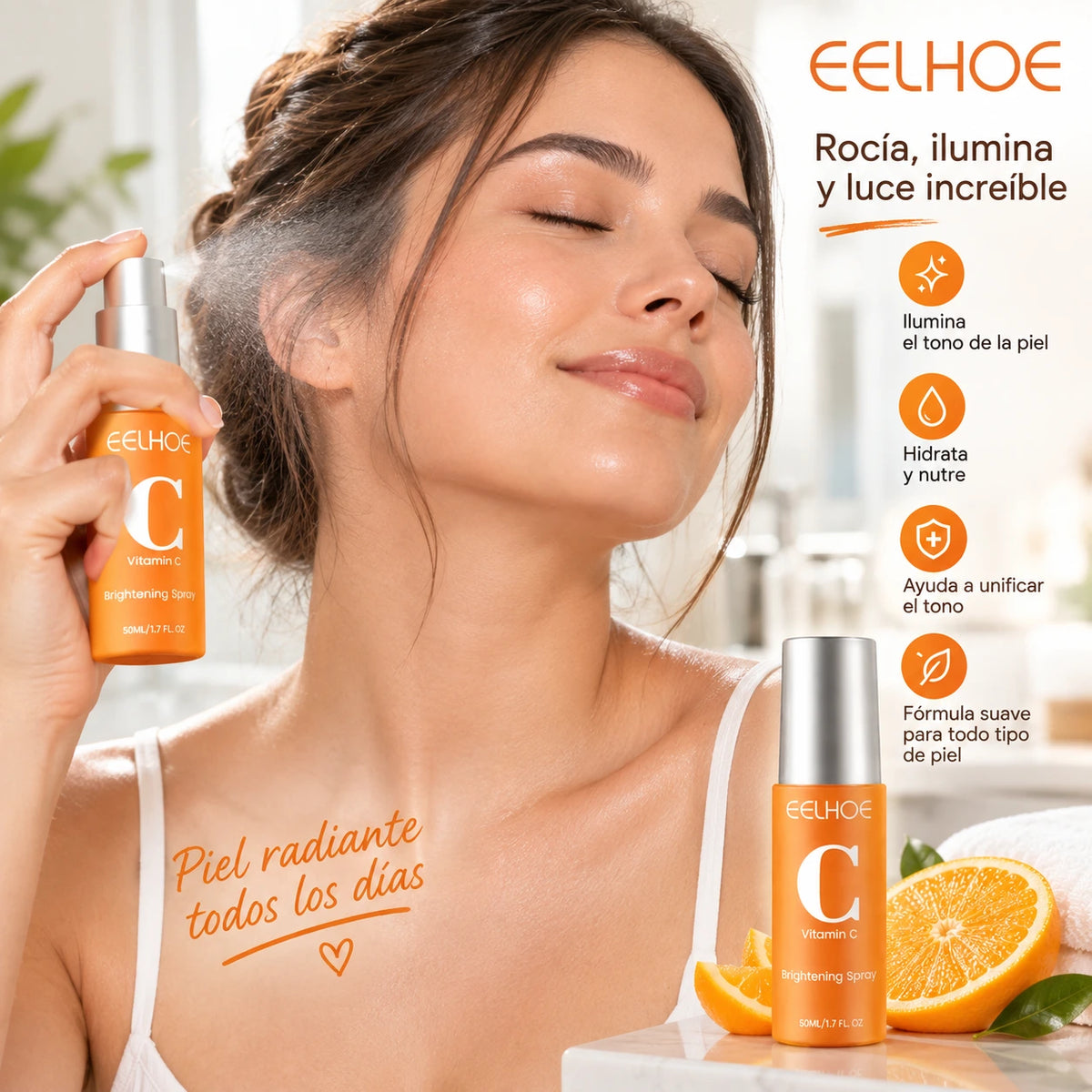 Spray Facial de Vitamina C: Luminosidad e Hidratación | EELHOE 50 ml